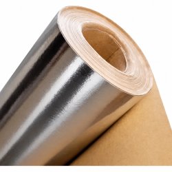 TESLI sauna foil roll with reflective silver face and brown paper backing